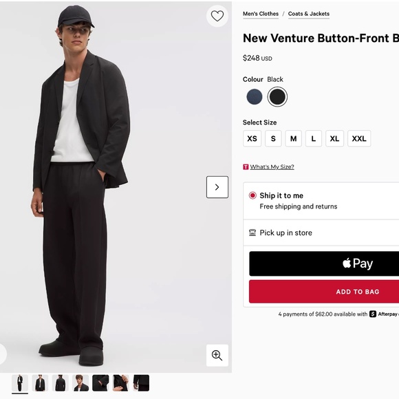 Men's Lululemon New Venture Button-Front Blazer. - Picture 5 of 5